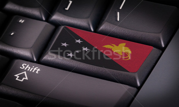 Flagge Tastatur Taste Papua-Neuguinea Design Laptop Stock foto © michaklootwijk