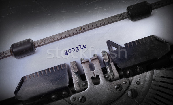 Stockfoto: Vintage · opschrift · oude · schrijfmachine · google · achtergrond