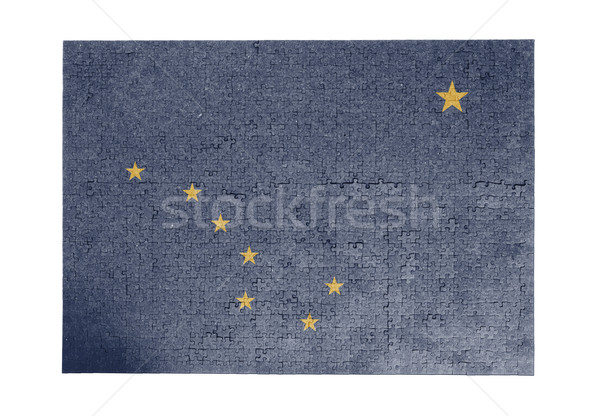 Nagy kirakós játék 1000 darabok Alaszka zászló Stock fotó © michaklootwijk
