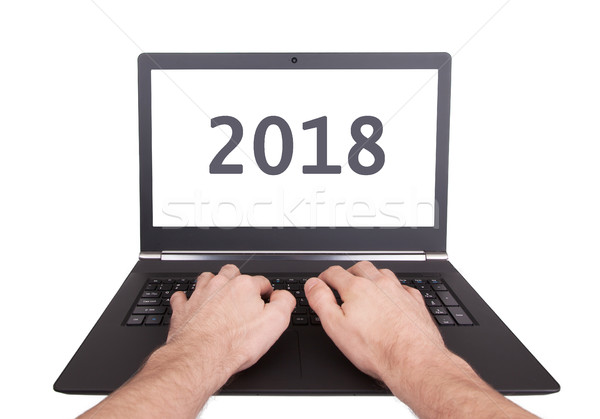Laptop isolated - New Year - 2018 Stock photo © michaklootwijk