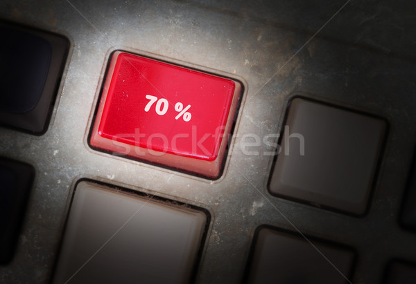 Red button on a dirty old panel Stock photo © michaklootwijk