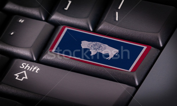 Flagge Tastatur Taste Wyoming Design Laptop Stock foto © michaklootwijk