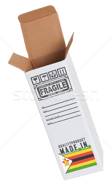 Foto stock: Exportar · produto · Zimbábue · papel · caixa