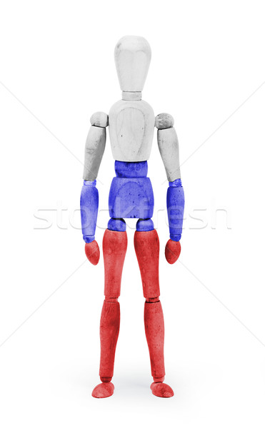 Wood figure mannequin with flag bodypaint - Russia Stock photo © michaklootwijk