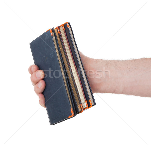 Old diaries in a hand Stock photo © michaklootwijk