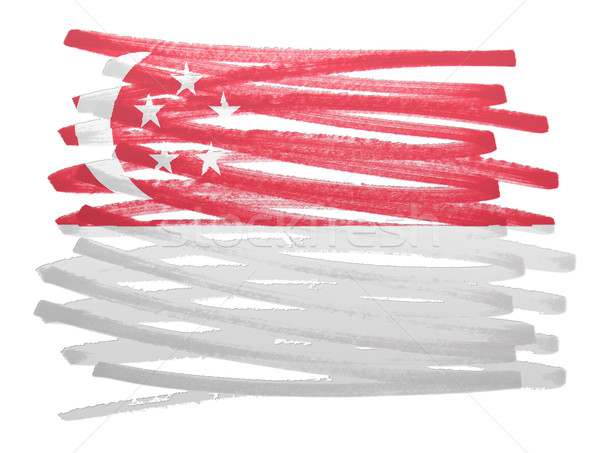 Stockfoto: Vlag · illustratie · Singapore · pen · business · verf