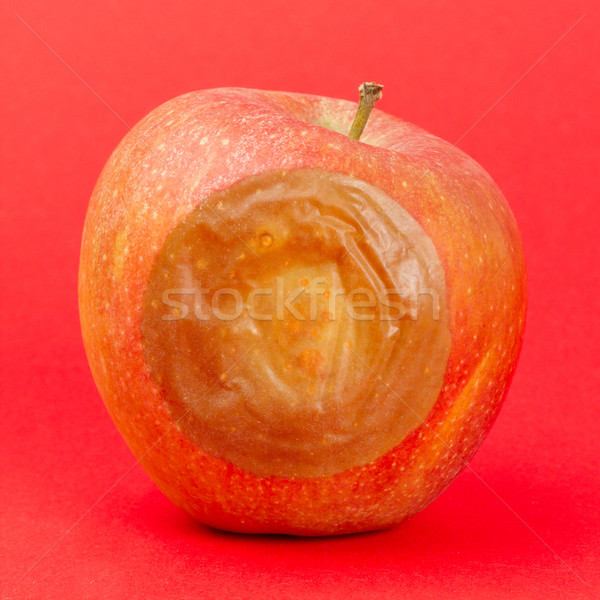 Um ruim maçã vermelha isolado vermelho comida Foto stock © michaklootwijk