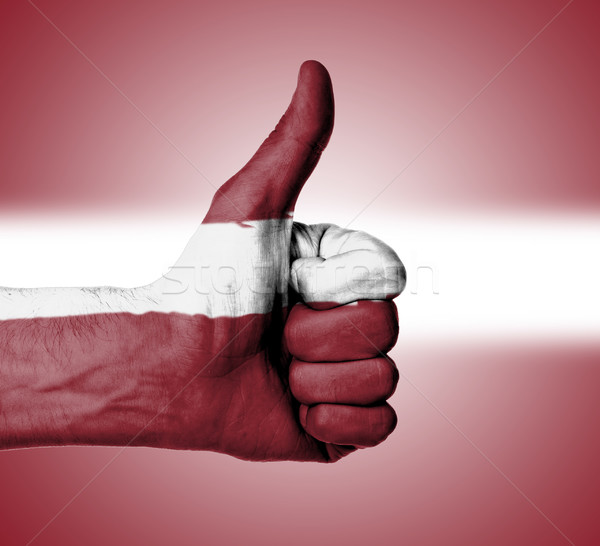 Közelkép férfi kéz mutat remek felirat Stock fotó © michaklootwijk