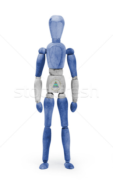 Wood figure mannequin with flag bodypaint - Nicaragua Stock photo © michaklootwijk