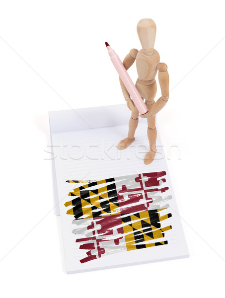 Wooden mannequin made a drawing - Maryland Stock photo © michaklootwijk