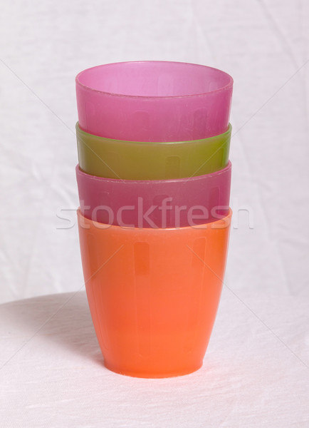 Empty plastic cups isolated Stock photo © michaklootwijk