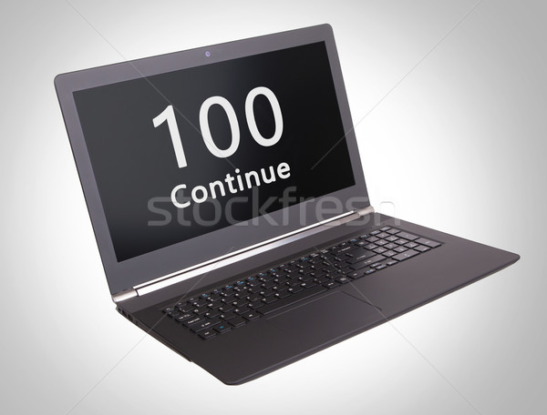 Http stato codice 100 laptop schermo Foto d'archivio © michaklootwijk
