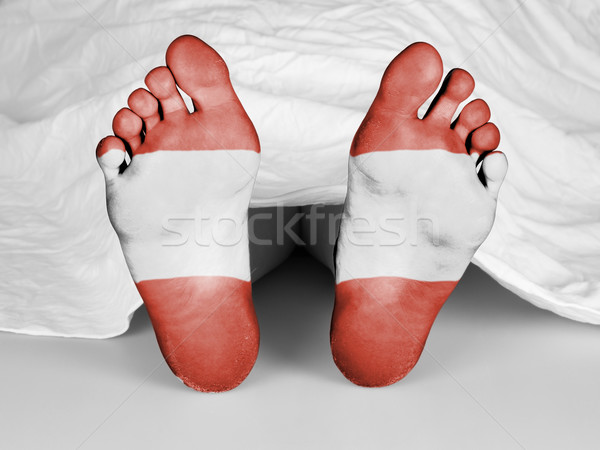 Dead body under a white sheet Stock photo © michaklootwijk