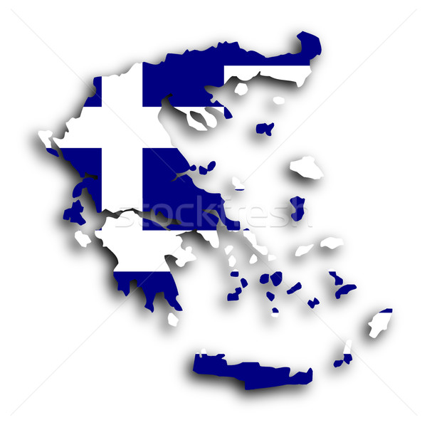Stock photo: Greece map with the flag inside