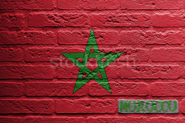 Brick wall with a painting of a flag Stock photo © michaklootwijk