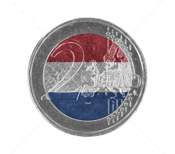 Euro Münze isoliert weiß Flagge Niederlande Stock foto © michaklootwijk