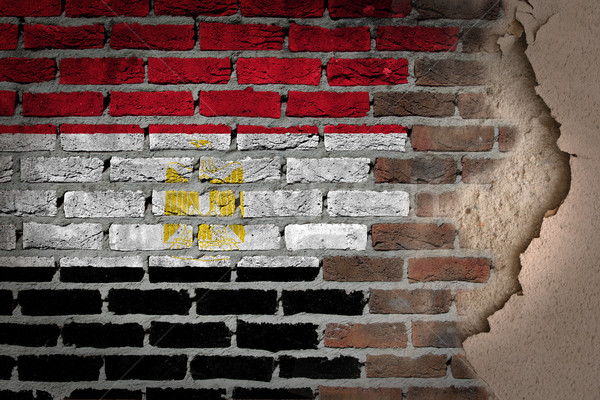 Karanlık tuğla duvar sıva Mısır doku bayrak Stok fotoğraf © michaklootwijk