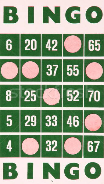 Yeşil bingo kart yalıtılmış kullanılmış beyaz Stok fotoğraf © michaklootwijk