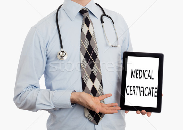 Médico tableta médicos certificado aislado Foto stock © michaklootwijk