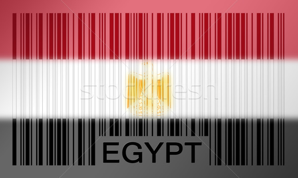 Barcode bandiera Egitto verniciato superficie abstract Foto d'archivio © michaklootwijk