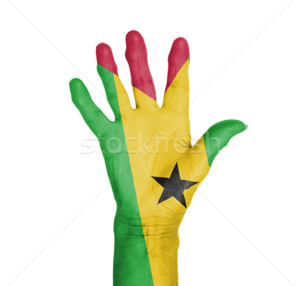 Palm of a woman hand, painted with flag Stock photo © michaklootwijk