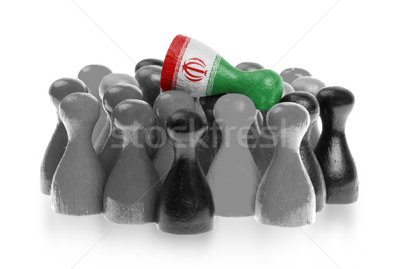 Stock photo: One unique pawn on top of common pawns