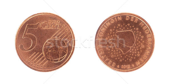 Zdjęcia stock: Euro · cent · monety · odizolowany · biały · działalności