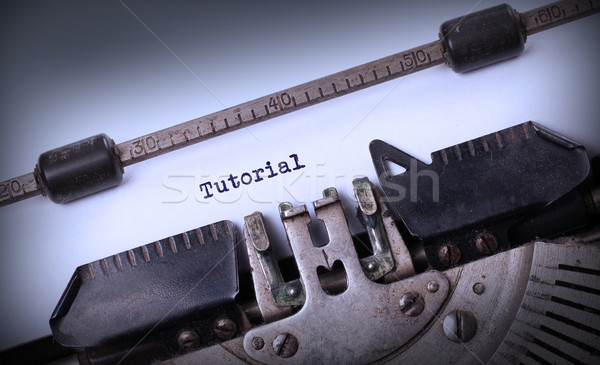 Vintage velho máquina de escrever tutorial tecnologia Foto stock © michaklootwijk
