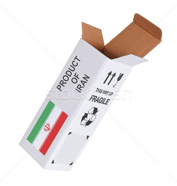 Export produs Iran hârtie cutie Imagine de stoc © michaklootwijk