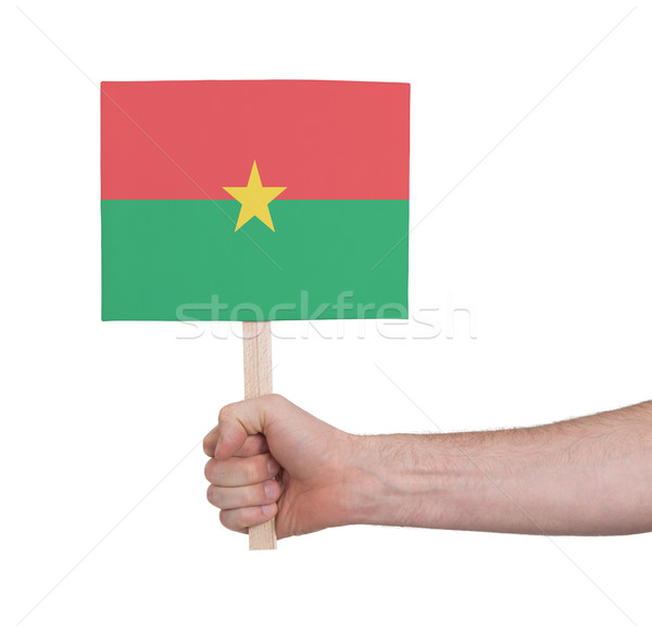 Hand holding small card - Flag of Burkina Faso Stock photo © michaklootwijk