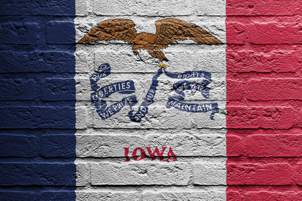 Brick wall with a painting of a flag, Iowa Stock photo © michaklootwijk