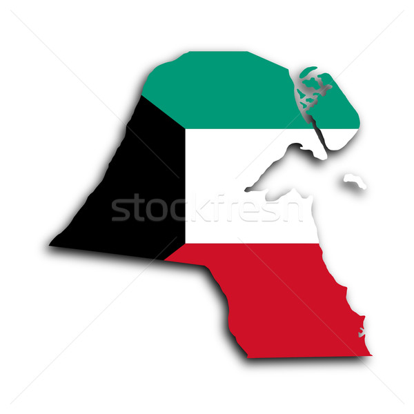 Karte Kuwait Weg Schatten Banner isoliert Stock foto © michaklootwijk
