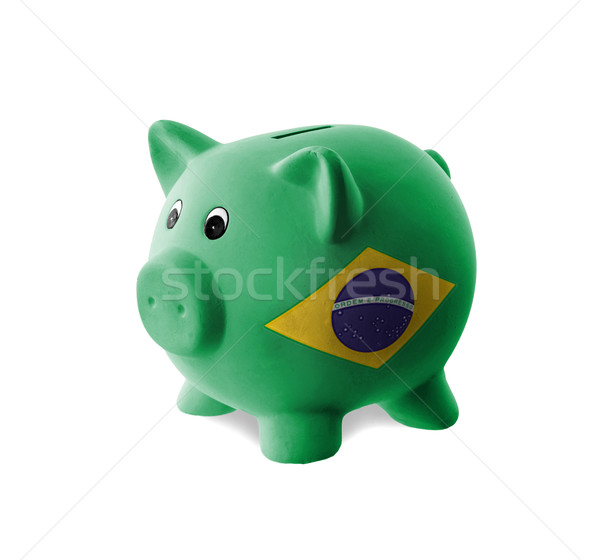 Foto d'archivio: Ceramica · salvadanaio · pittura · bandiera · Brasile · soldi