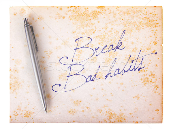 Old paper grunge background - Break bad habits Stock photo © michaklootwijk