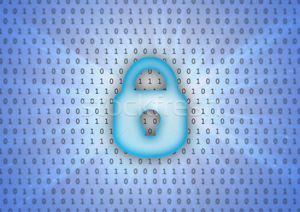 Abstract background, binary code and lock icon Stock photo © michaklootwijk