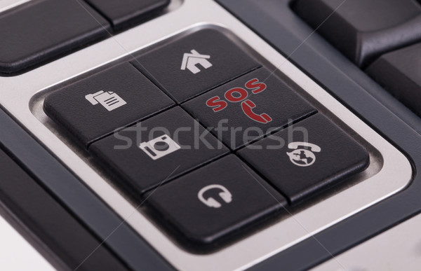Knoppen toetsenbord sos selectieve aandacht midden Stockfoto © michaklootwijk