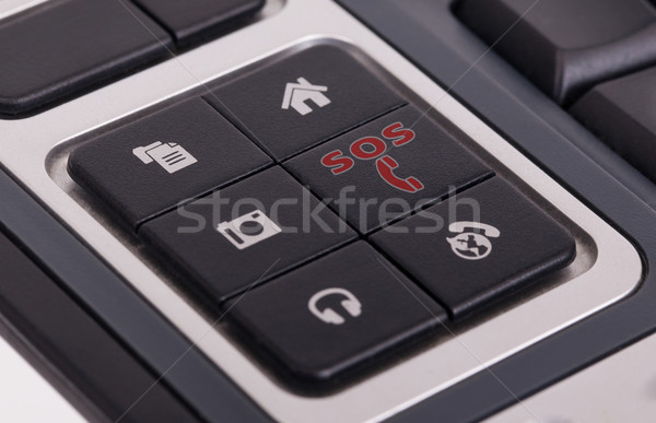 Stockfoto: Knoppen · toetsenbord · sos · selectieve · aandacht · midden