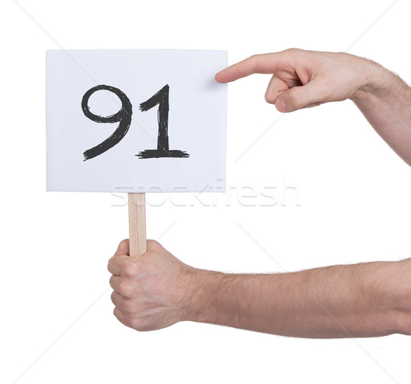 Sign with a number, 91 Stock photo © michaklootwijk