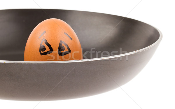 Peur oeuf attente frit pan isolé [[stock_photo]] © michaklootwijk