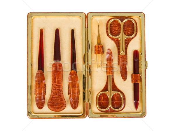 Manicure set - golden tools Stock photo © michaklootwijk