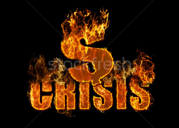 Ognia znak dolara czarny kryzys finansowy działalności streszczenie Zdjęcia stock © michaklootwijk