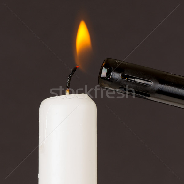 White candle isolated Stock photo © michaklootwijk