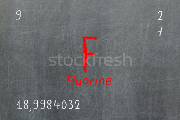Isolated blackboard with periodic table, Fluorine Stock photo © michaklootwijk