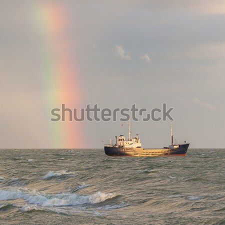 Small coastal vessel in the waters of the dutch Ijsselmeer Stock photo © michaklootwijk