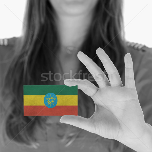 Kobieta wizytówkę czarno białe Etiopia przestrzeni Zdjęcia stock © michaklootwijk