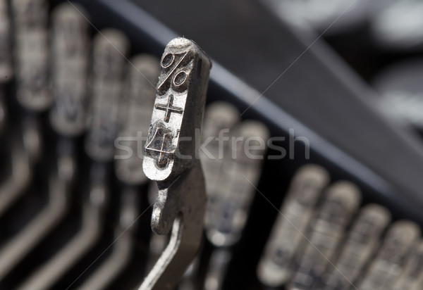 4 and percentage hammer - old manual typewriter Stock photo © michaklootwijk