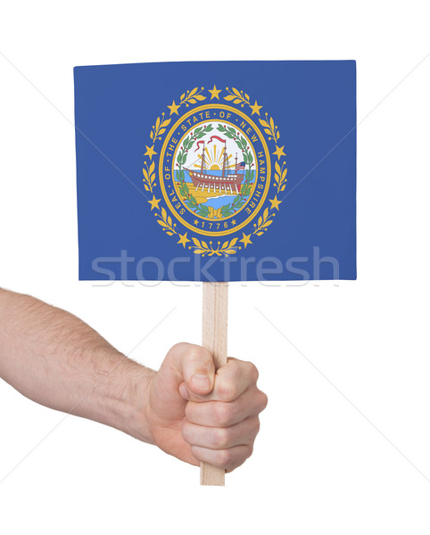 Hand holding small card - Flag of New Hampshire Stock photo © michaklootwijk