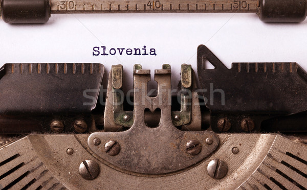 Foto stock: Edad · máquina · de · escribir · Eslovenia · vintage · país