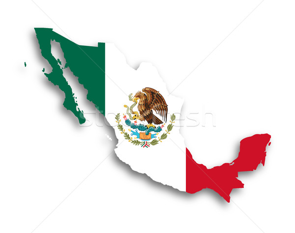 Mapa México bandera aislado fondo silueta Foto stock © michaklootwijk