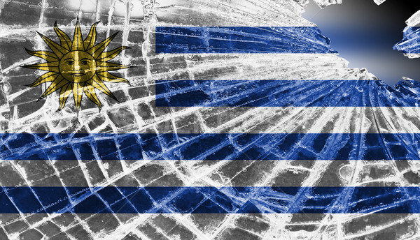 Stock photo: Broken ice or glass with a flag pattern, Uruguay